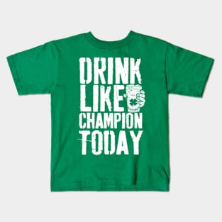 Drink Like a Champion Shamrock Drinking St Patrick's Day Kids T-Shirt